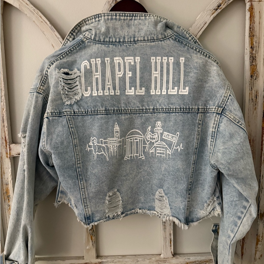 Light Blue Distressed Denim Jacket- Chapel Hill, NC